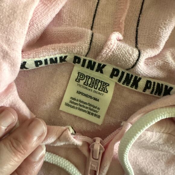 Victoria's Secret Pink Lightweight Hoodie Zipper Size Small - Picture 3 of 4